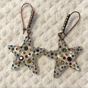 Betsey Johnson vintage lucite dangle star earrings